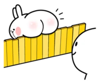 😆 кролик, зайчик, милый, жёлтый, персонаж, мультфильм telegram sticker