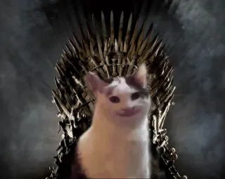 💜 Game of Thrones cat, iron throne, game of thrones, throne, meme telegram sticker
