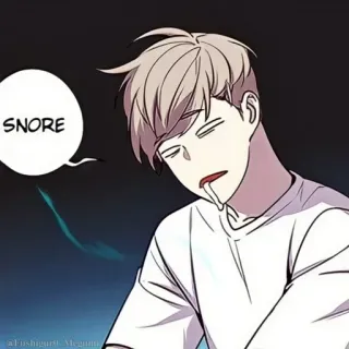 🌩 SNORE храп, сон, усталость, аниме, манга, мультфильм whatsapp sticker
