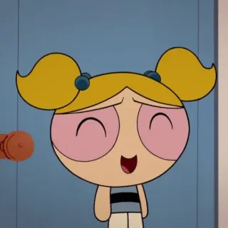 ❄️ Bubbles Powerpuff Girls Мультфильм, Пузыри, Суперкрошки, Милый, Девушка, Анимированный telegram sticker