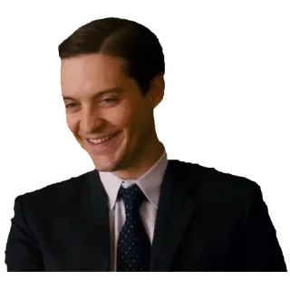 😄 Peter Parker Spider-Man 3 suffisant, homme d'affaires, sourire, tobey maguire, peter parker, spider-man telegram sticker