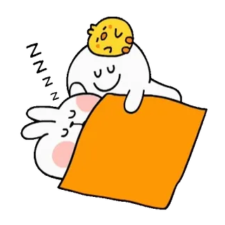 😴 cartoon, sleepy, bunny, cute, character, bedtime, kawaii whatsapp sticker
