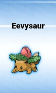 🆘 Eevysaur Eevee, Pokémon, Bulbasaur, Fusi, Mashup, Monster, Makhluk telegram sticker