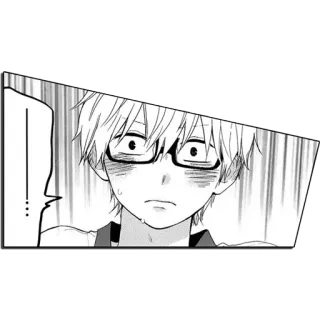 😱 Anime, Manga, choqué, inquiet, lunettes, garçon telegram sticker