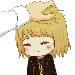☺️ Аниме, Чиби, Погладить по голове, Милый, Манга telegram sticker