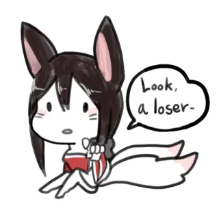 💻 Look, a loser- anime, fox, cartoon, insult, loser telegram sticker