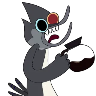 😁 Mordecai Regular Show cartoni animati, caffè, Regular Show, Mordecai telegram sticker