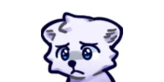 😞 Hoạt hình, Động vật, Buồn, Trắng, Gấu telegram sticker