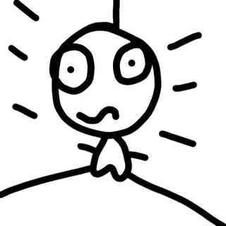 😥 monigote, dibujo animado, dibujo, expresión, impactado, sorprendido telegram sticker