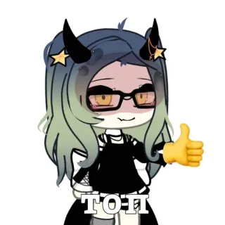 👍 ТОП Gacha Life, Anime, Dibujos animados, Cuernos, Lindo, Gafas whatsapp sticker