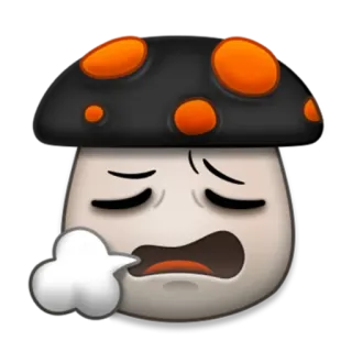 🍄 mushroom, exhausted, emoji, sad, cartoon telegram sticker