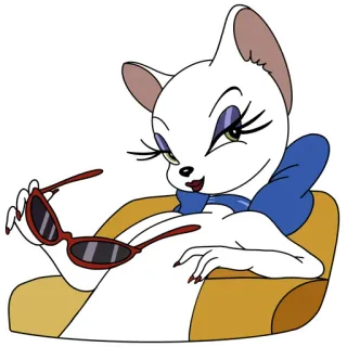 😏 gatto, cartone animato, glamour, occhiali da sole, elegante telegram sticker
