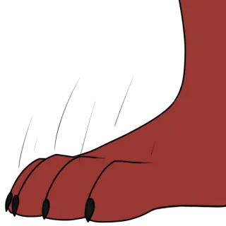 🐾 лапа животного, ступня животного, коготь, пальцы, пушистый telegram sticker
