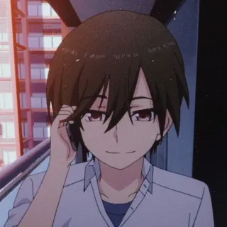 🔥 anime, boy, portrait, smile, cartoon telegram sticker