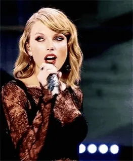 🎸 Taylor Swift Taylor Swift, chanteuse, microphone, célébrité, artiste, musique, femme telegram sticker