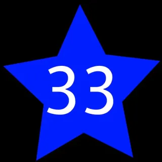 3⃣ 33 nomor, bintang, biru, numerik telegram sticker