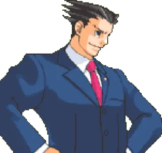 😏 Phoenix Wright Ace Attorney Phoenix Wright, Ace Attorney, video game, lawyer, anime telegram sticker