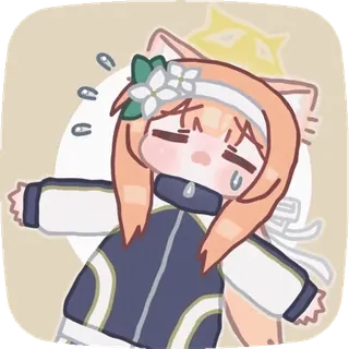 🥵 Anime, Carino, Kawaii, Orecchie da gatto, Chibi telegram sticker