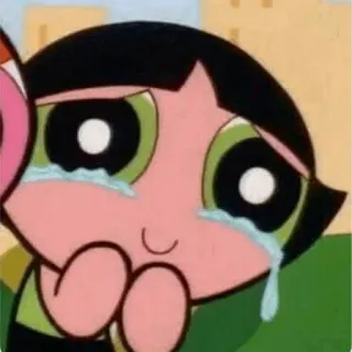 🍭 Buttercup The Powerpuff Girls dibujos animados, llorando, triste, Bombón, Las Chicas Superpoderosas telegram sticker