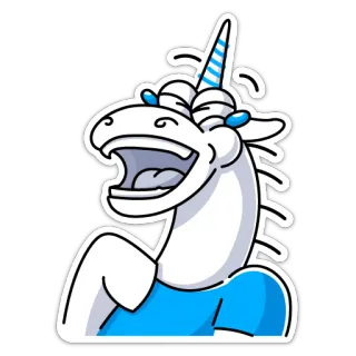 😂 unicorno, che ride, cartone animato, sticker, emoticon, divertente telegram sticker