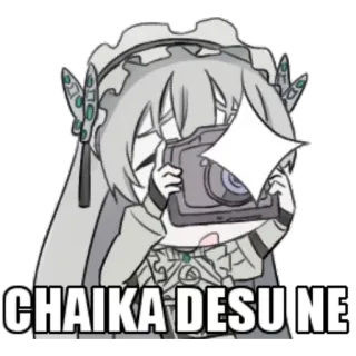 📷 Chaika Trabant Hitsugi no Chaika CHAIKA DESU NE anime, Chaika Trabant, Hitsugi no Chaika, dễ thương, Nhật Bản, máy ảnh, cô gái whatsapp sticker