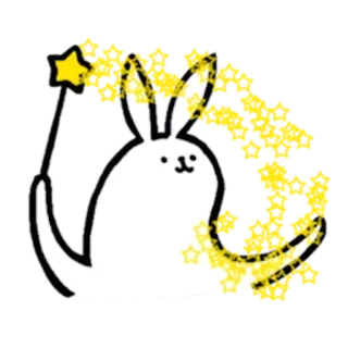 ⭐ lapin, lapinou, magie, étoiles, baguette, mignon, kawaii whatsapp sticker