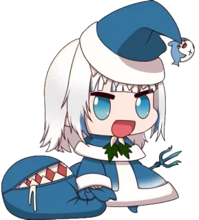 🦈 Gawr Gura Anime, Gawr Gura, VTuber, Süß, Hai, Chibi whatsapp sticker