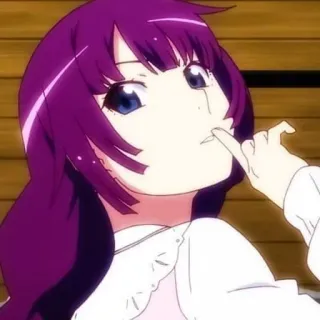 🎭 anime, dziewczyna, fioletowe włosy, kreskówka, portret telegram sticker