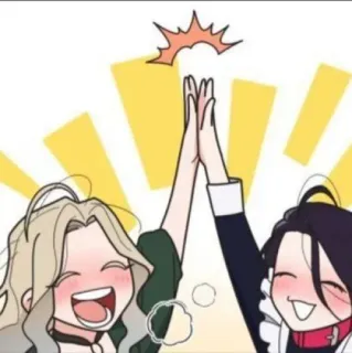 🥢 high five, cartoon, friendship, celebration telegram sticker