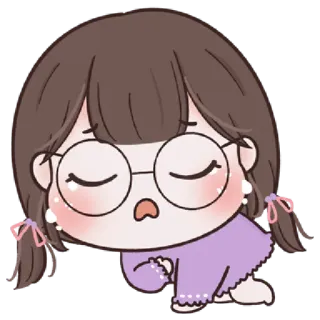 🥨 Cartone animato, Carino, Ragazza, Assonnato, Anime telegram sticker