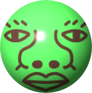 🤩 Gesicht, Grün, Cartoon, Einfach, Ball, Seltsam telegram sticker