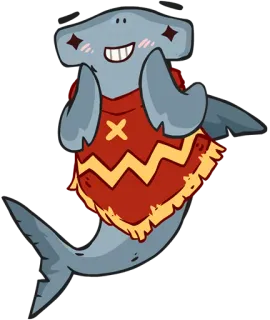 😊 hammerhead shark, cartoon, cute, animal, sticker telegram sticker