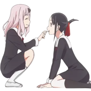 👩‍❤️‍👩 Аниме, Мультфильм, Дружба, Милый, Каваий, Чиби, Персонажи telegram sticker