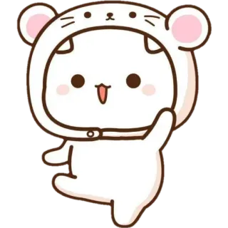 😗 Kartun, Lucu, Binatang, Tikus, Kawaii, Putih, Aneh telegram sticker