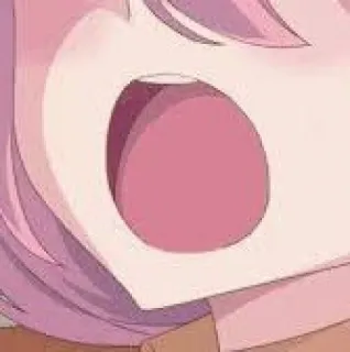 🤭 Anime, Mund, Pink, Cartoon telegram sticker
