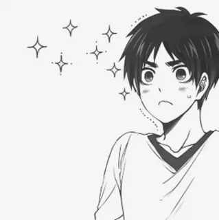 ✨ Eren Yeager Attack on Titan Anime, Manga, Eren Yeager, L'attacco dei giganti, Personaggio, Scintille, Carino, Ragazzo telegram sticker