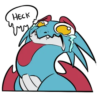 😢 HECK crying, sad, cartoon, doodle, anime, heck whatsapp sticker