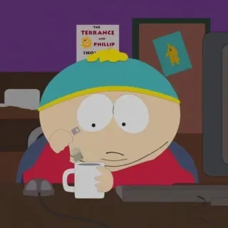 😶 Eric Cartman South Park THE
TERRANCE
AND PHILLIP
SHOW south park, eric cartman, terrence e phillip, commedia, cartoni animati, televisione telegram sticker