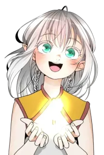 😄 Anime, Elfe, Fille, Magie, Enfant, Fantaisie telegram sticker