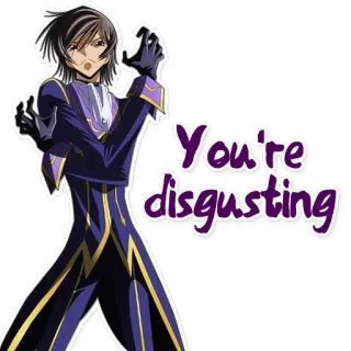 😒 You're disgusting anime, insult, disgust, rude, manga, character telegram sticker