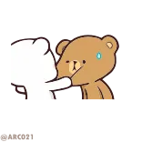 👊 クマ, かわいい, キス, 愛, 漫画 telegram sticker