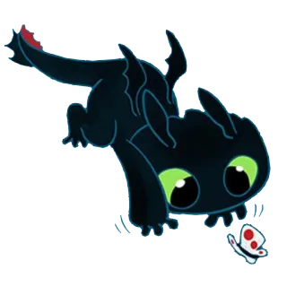 🦋 Toothless How to Train Your Dragon dragón, lindo, dibujos animados, animado, furia nocturna, mariposa telegram sticker