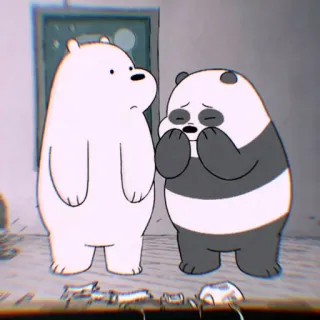 🖤 Ice Bear We Bare Bears Cartoon, Bär, Panda, Eisbär, We Bare Bears telegram sticker