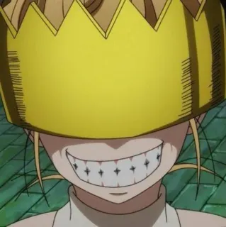 💛 anime, crown, smile, teeth, evil telegram sticker