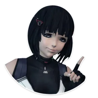 ☝ anime, girl, video game, character telegram sticker