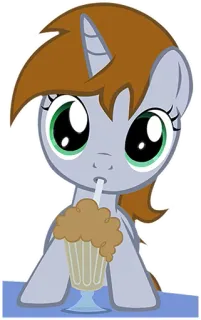 🍨 pônei, desenho animado, animal, milkshake, bebida, fofo telegram sticker