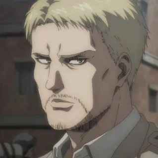 👀 Reiner Braun Attack on Titan อนิเมะ, ผ่าพิภพไททัน, ไรเนอร์ บราวน์, ตัวละคร, ผมบลอนด์ whatsapp sticker