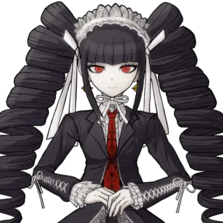 😐 Celestia Ludenberg Danganronpa gothic, lolita, anime, game, celeste telegram sticker