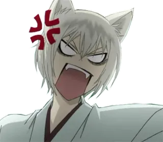 😡 anime, angry, cat, expression, cartoon telegram sticker