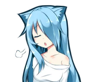 😅 Ragazza anime, Orecchie da gatto, Dito medio, Offensivo, Cartone animato, Sticker telegram sticker